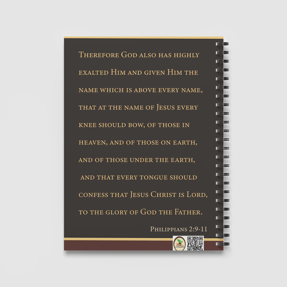 Spiral Notebook A4 - Lion and lamb religious artwork with warm gold, cream, and brown tones illustrating spiritual unity and faith-based symbolism