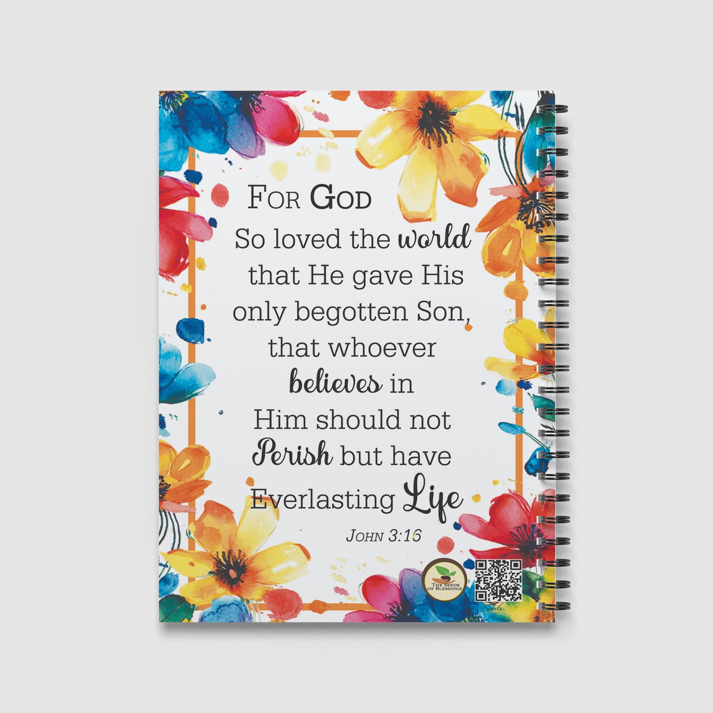 Spiral Notebook A4 - Inspirational spiritual notebook featuring 'and I am his favorite' banner with blooming watercolour flowers