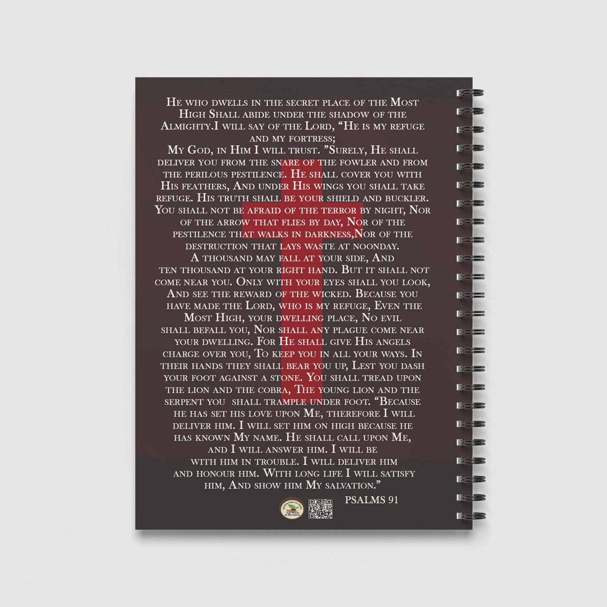 Spiral Notebook A4 - Majestic warrior artwork showcasing gleaming gold plating and royal red fabric accents