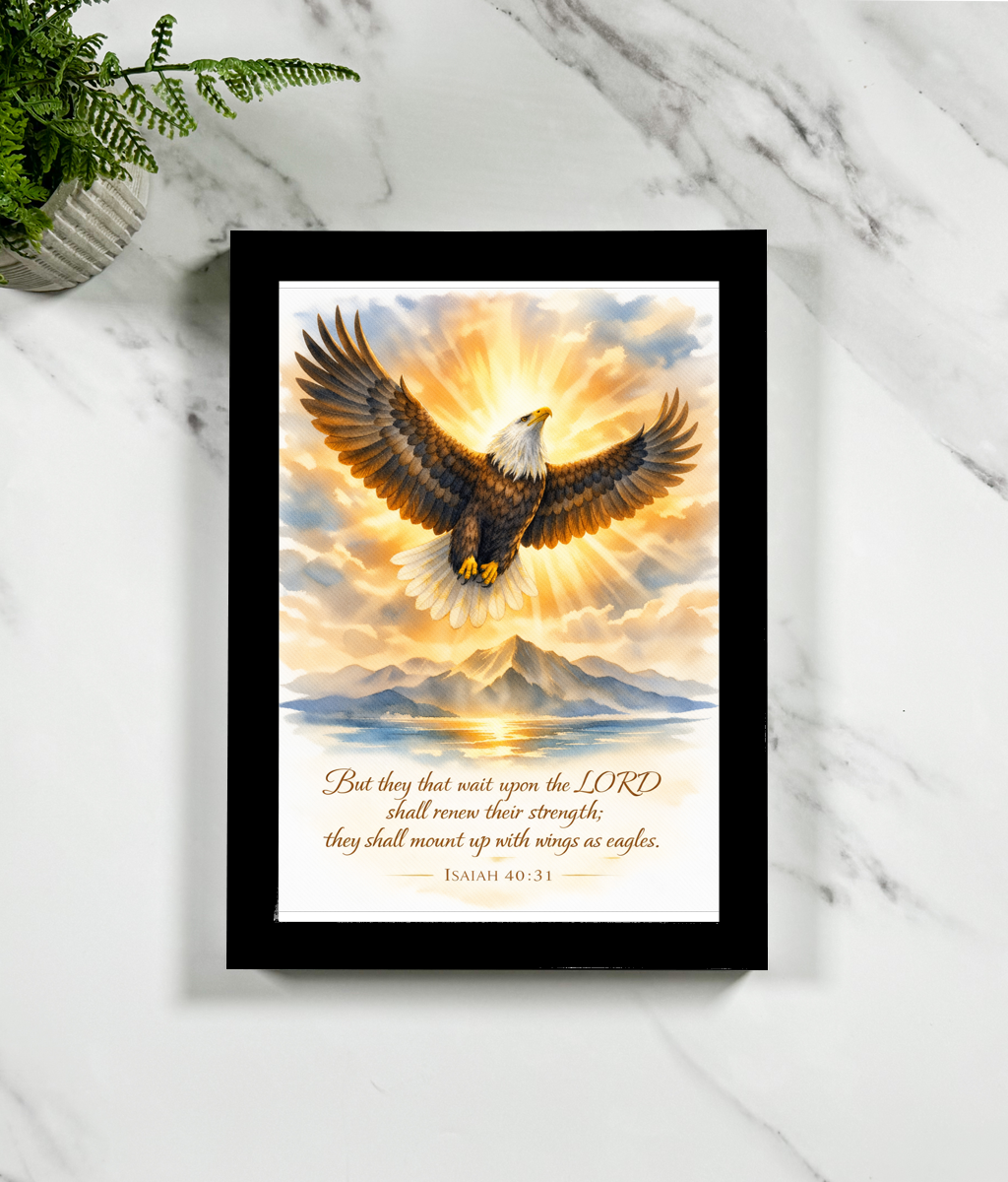 Soaring in His Strength” — Watercolour Eagle Art Print