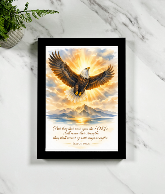 Soaring in His Strength” — Watercolour Eagle Art Print